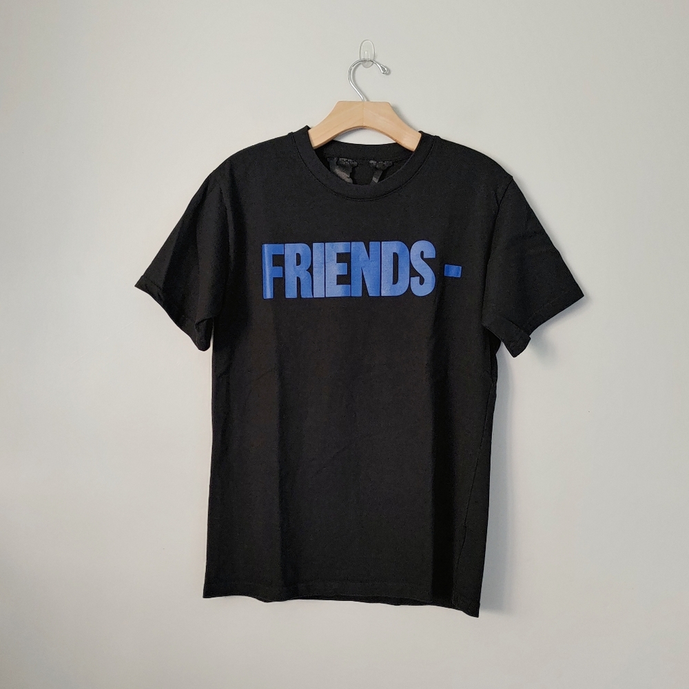 VLONE Friends T-Shirt Short Sleeve Tee Black Blue Size Large